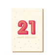 Spiritly UK Happy 21st Birthday Card featuring colorful, festive design for celebrating a special 21st birthday occasion.