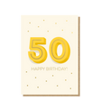Spiritly UK Happy 50th Birthday card featuring colorful birthday graphics and cheerful design for celebrating milestone birthdays.