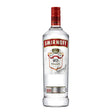 Smirnoff Red Vodka 1L bottle with clear label, featuring the iconic blue and red branding on a plain background.