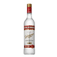 Bottle of Stolichnaya non-agency vodka with clear label, featuring the iconic Stolichnaya branding on a clean background.