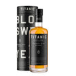 Titanic Distillers Irish Whiskey bottle, non-agency whisk(e)y with a distinctive label and dark amber liquid inside.