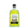 Bottle of Villa Massa Limoncello non-agency liqueur with a bright yellow label and clear lemon-infused spirit in a glass bottle