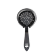 Vintage-style Hawthorne strainer in matte black by Spiritly UK, used for cocktail mixing and bartending.