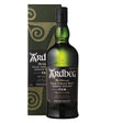 Bottle of Ardbeg 10 Years whisky, non-agency single malt Scotch whisky with a dark label and distinctive packaging.
