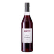 Briottet Creme de Framboise Liqueur bottle with red raspberry flavor, clear glass bottle and colorful label.