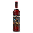 Bottle of Captain Morgan Dark Rum with label visible, showcasing the rich, dark color of the Caribbean rum.