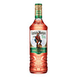 Bottle of Captain Morgan Tiki Mango & Pineapple Rum with tropical label and colorful design.