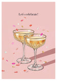 Personalised Spiritly Gifting greeting card with prosecco design, featuring elegant lettering and festive graphics.
