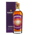 Cihuatan Sahumerio Rum, non-agency gold rum in a glass bottle with a label, showcasing rich amber color.