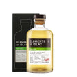 Elements of Islay Cask Edit whisky bottle showcasing the label, with amber-colored whisky inside, on a neutral background.