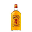 Bottle of Fireball Liqueur with fiery label, showcasing the spicy cinnamon whiskey brand in a clear glass bottle.