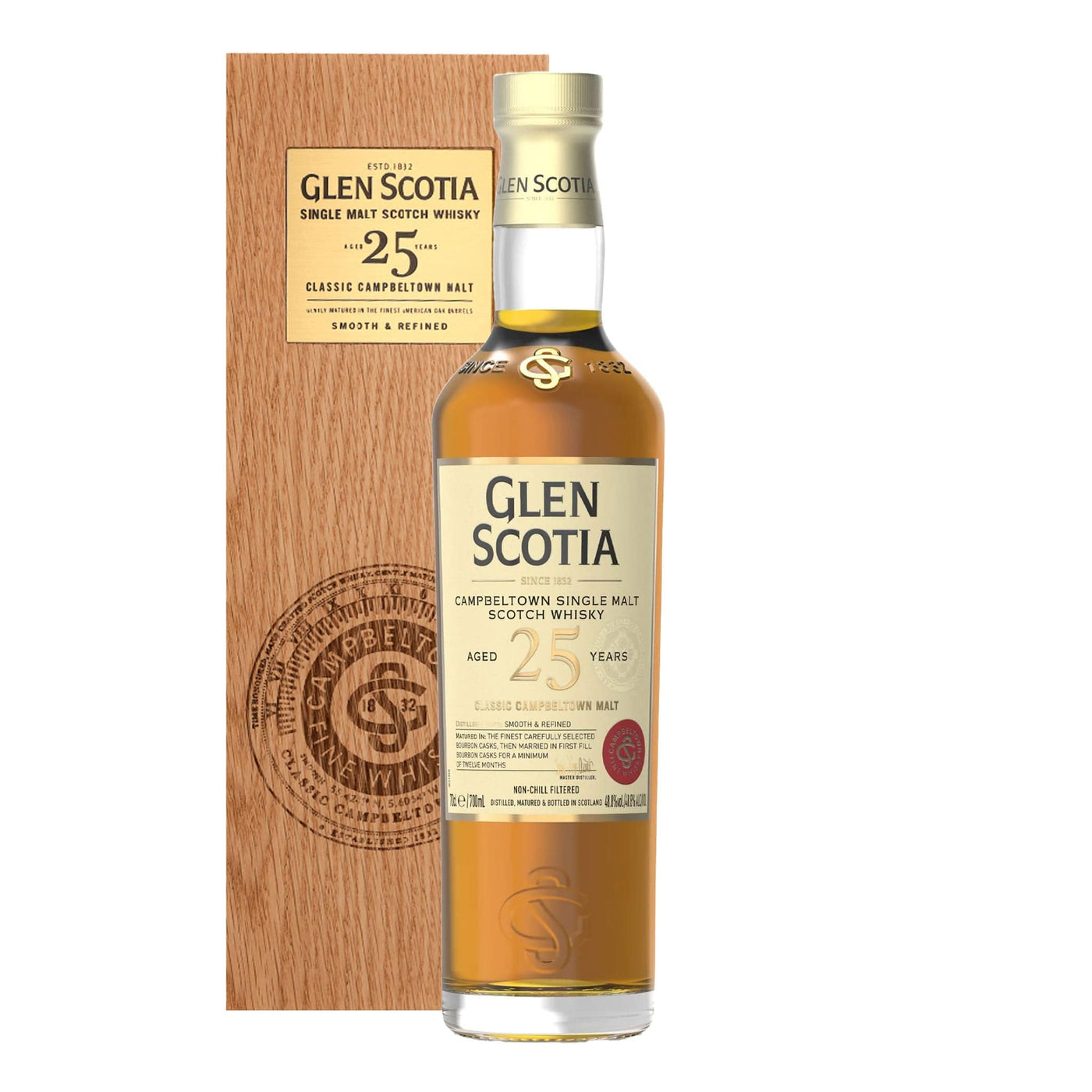 Glen Scotia 25 Years + Wooden GB Whisky - Spiritly
