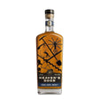 Heaven's Door Double Barrel Whiskey bottle with label, showcasing rich amber color in a clear glass bottle.