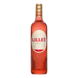 Bottle of Lillet Rose Aperitif from Lillet, a non-agency spirit with a pink hue and elegant label, displayed against a neutral background.