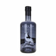 Juniper Bird Non-Agency Gin bottle featuring a clear glass design with a white label and silver cap, set against a neutral background.