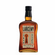 Bottle of Larceny Straight Whisky, a non-agency whiskey, with a clear label and amber-colored liquid inside.