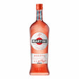 Bottle of Martini Rosato Vermouth, a pink Italian fortified wine, with label displaying the Martini brand and product details.