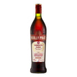 Noilly Prat Rouge Vermouth bottle, non-alcoholic version, with a clear label and dark red liquid inside.