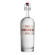 Bottle of Poli Marconi 46 Gin, a non-agency gin by Poli, shown with clear label and elegant glass.