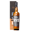 Slyrs Rye Whisky bottle, non-agency whisk(e)y from Slyrs with a clear label and dark amber liquid inside.