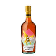 Stork Club Rose Rye Whiskey bottle with label and wooden backdrop, showcasing non-agency whiskey branding and elegant packaging.