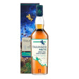 Bottle of Talisker Skye whisky with its distinctive label, showcasing the rich amber color of the spirit inside.