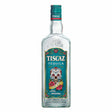 Clear bottle of Tiscaz Blanco Tequila with Tiscaz branding, showcasing the smooth, transparent liquid inside.