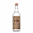 Bottle of Tito's Handmade Vodka, clear non-agency vodka in a glass bottle with a label featuring the Tito's logo.