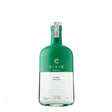 Vivir Blanco non-agency tequila bottle from Vivir Tequila, clear glass with white label and silver cap on a wooden surface.